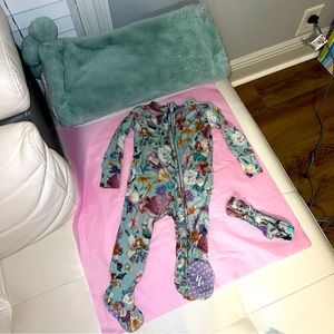 Baby Girls Posh Peanut Faye-Footie Ruffled Zipper Sleeper W/Matching Headband